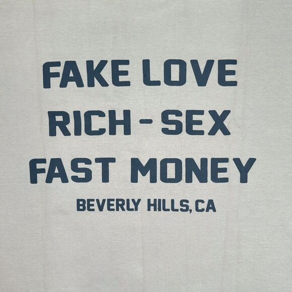 Homme + Femme LA Hotel Homme Femme Rich Sex Tee - Cream / Brown - Size Large - Picture 5 of 7